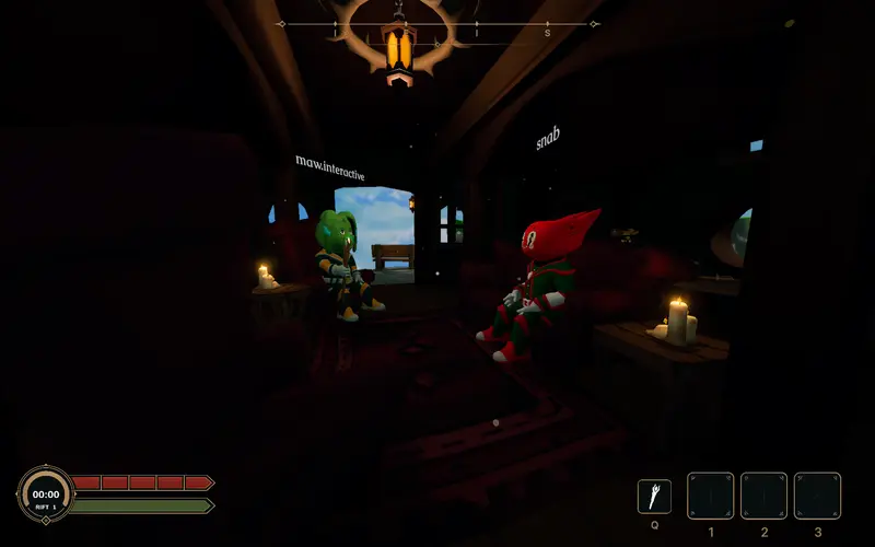 Regrouping by candlelight in a cozy cabin before the next rift.