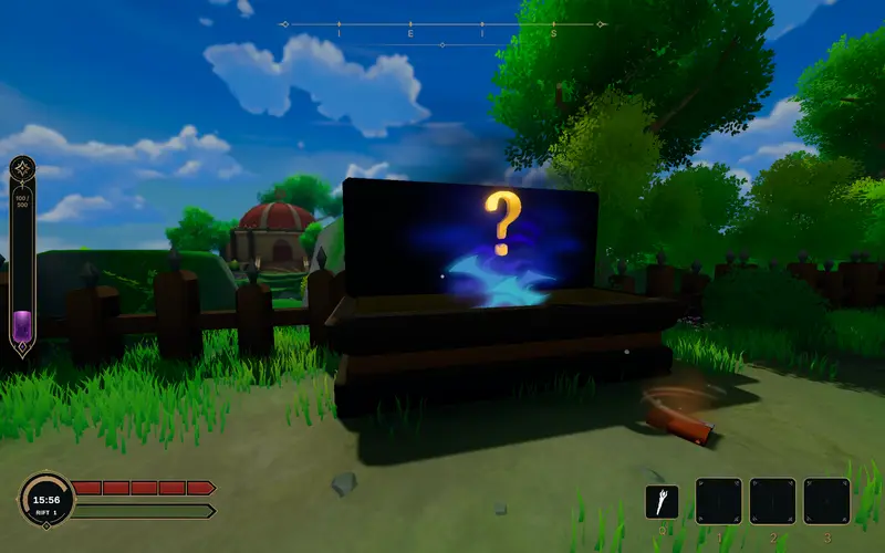 Cracking open a mystery box for a random reward.